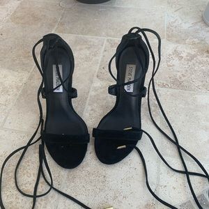 STEVE MADDEN black lace up heel sandals